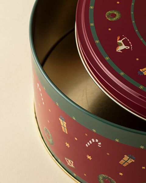 Bonni Round Metal Box - Large Size - Red - 8