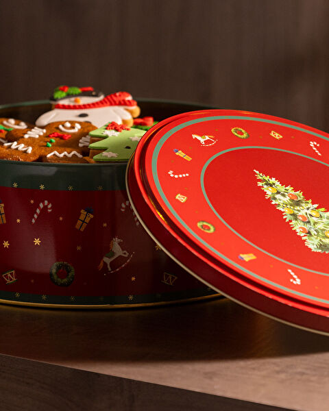 Bonni Round Metal Box - Large Size - Red - 3