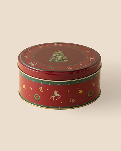 Bonni Round Metal Box - Large Size - Red - 0