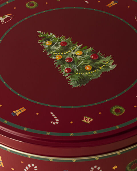 Bonni Round Metal Box - Large Size - Red - 7