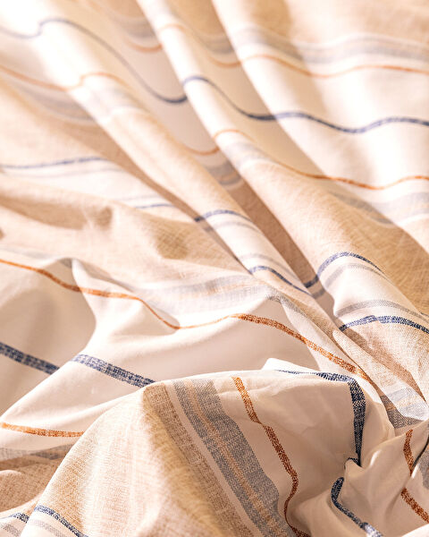 Elodie Double Printed Ranforce Duvet Cover Set - Beige - 3