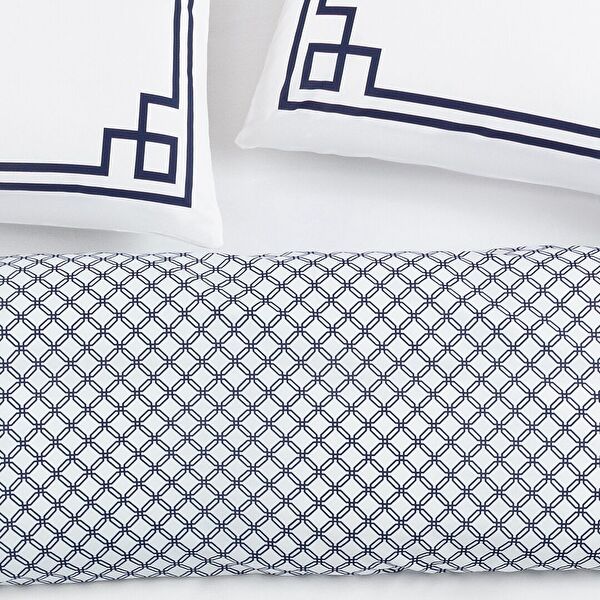 Alher Double Duvet Cover Set - Navy Blue - 1