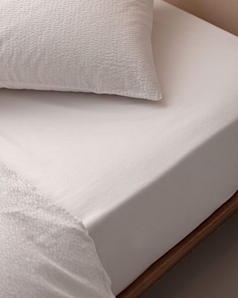 Linda Double Washable Seersucker Duvet Cover Set - White - 4