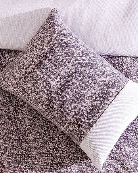 Ensemble de housse de couette imprimée en crêpe Madame Coco 100 % coton double Diane - Violet - 2