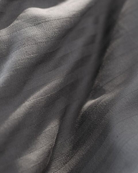 Adrien Çift Kişilik Çizgili Kapaklı Nevresim Takımı - Koyu Gri - 4