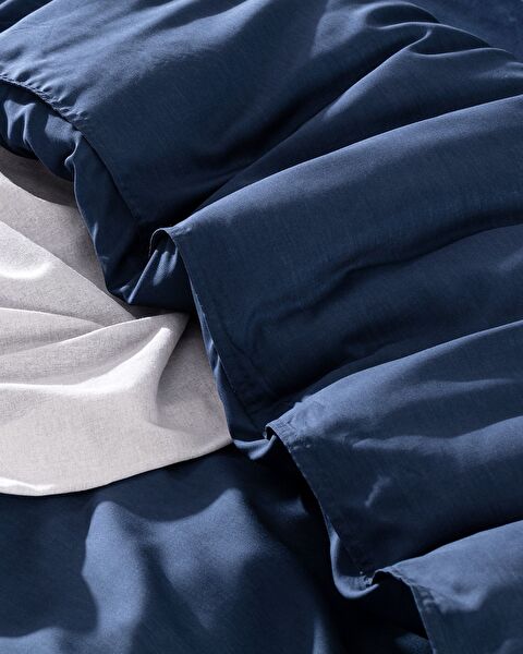 Loire Double Tencel Duvet Cover Set ( TENCEL:trade_mark: ) - Navy Blue - 2