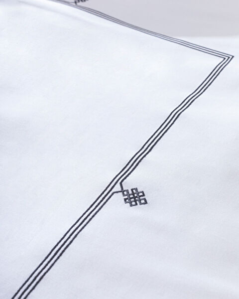 Lilas doppelt besticktes Bettbezug-Set – Satin - 4