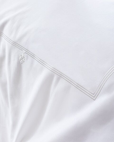 Ensemble de housse de couette en satin brodé double Lilas - Gris clair - 5