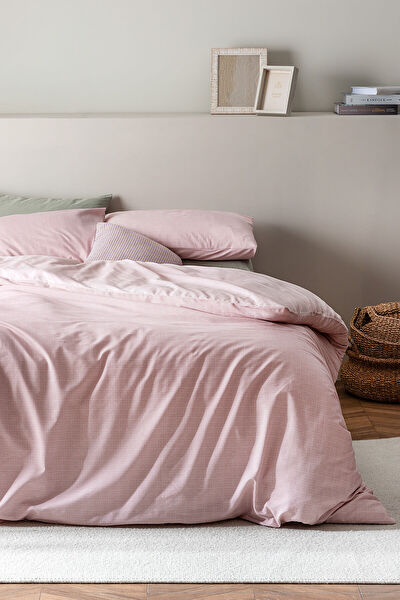 مجموعة غطاء لحاف  ذات حجم مزدوج -  منقوش - 0