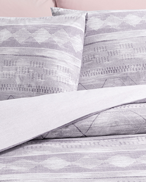 Dash Çift Kişilik %100 Pamuk Ranforce Baskılı Nevresim Takımı - Mürdüm - 1