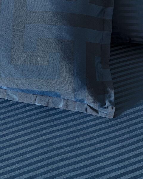 Ensemble de housse de couette en satin jacquard double Belda - 4