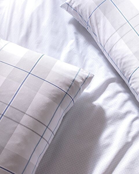 Musette Çift Kişilik %100 Pamuk Ranforce Baskılı Nevresim Takımı - Mavi - 6