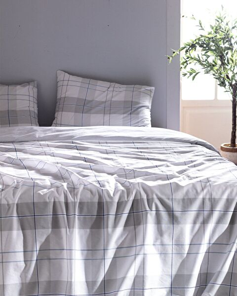 Musette Çift Kişilik %100 Pamuk Ranforce Baskılı Nevresim Takımı - Mavi - 2