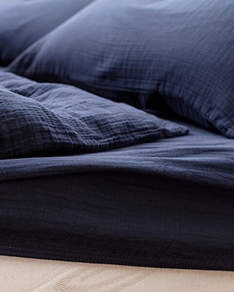 Marla Muslin Double Duvet Cover Set Elastic - 4