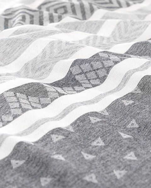 Semnoz Çift Kişilik Pamuklu Jakarlı Nevresim Takımı - Gri/Antrasit - 5