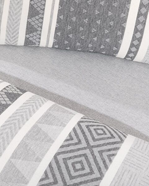 Semnoz Çift Kişilik Pamuklu Jakarlı Nevresim Takımı - Gri/Antrasit - 3