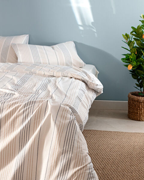 Ensemble de housse de couette teint en fil double Henri - 1