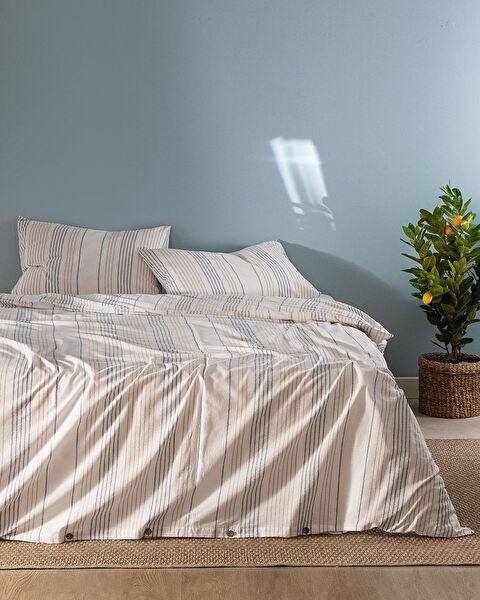 Ensemble de housse de couette teint en fil double Henri - 0