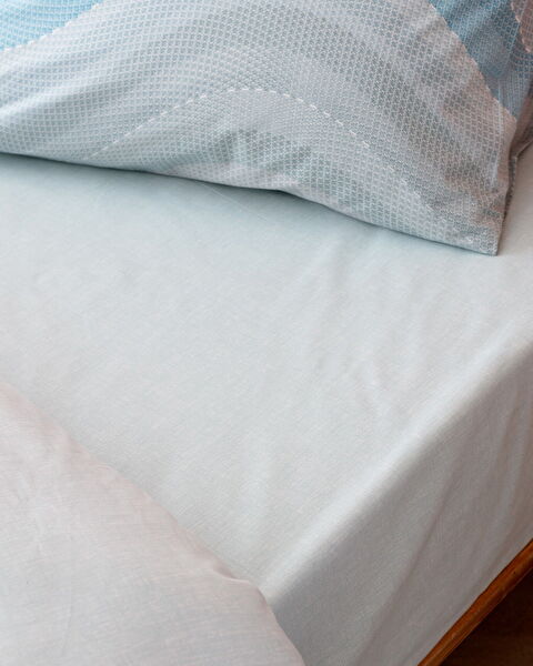 Ensemble de housse de couette imprimé Ranforce double 100 % coton Suivre - Turquoise - 3