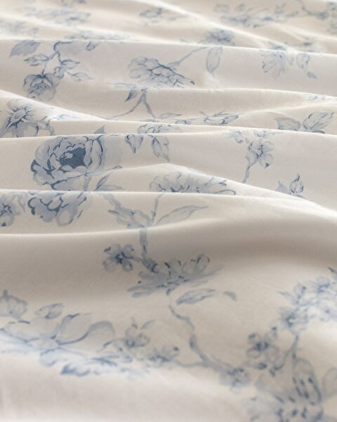 Tiny Double 100% katoenen Ranforce elastische bedrukte dekbedovertrekset - Blauw - 5