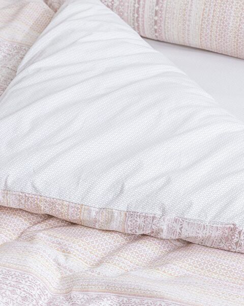 Niort Double 100% Cotton Ranforce Printed Duvet Cover Set - Powder - 5