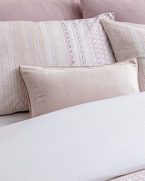 Niort Double 100% Cotton Ranforce Printed Duvet Cover Set - Powder - 1