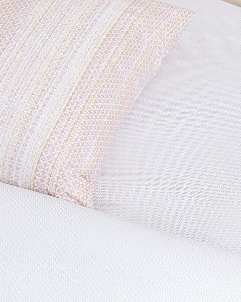 Niort Double 100% Cotton Ranforce Printed Duvet Cover Set - Powder - 4