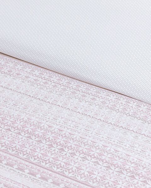 Niort Double 100% Cotton Ranforce Printed Duvet Cover Set - Powder - 3