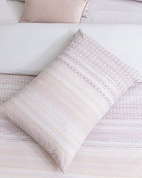 Niort Double 100% Cotton Ranforce Printed Duvet Cover Set - Powder - 2