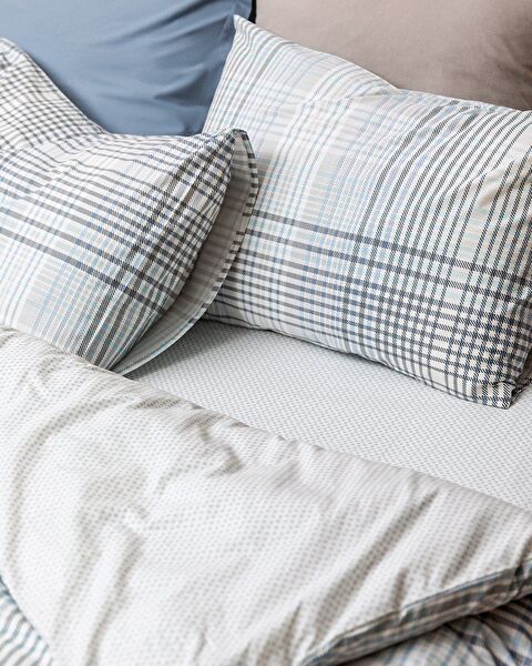 Fayanna Tweepersoons 100% katoenen Ranforce dekbedovertrekset met print - Blauw - 1