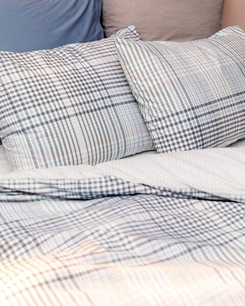 Fayanna Tweepersoons 100% katoenen Ranforce dekbedovertrekset met print - Blauw - 4