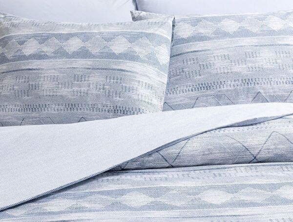 Dash Double 100% katoenen Ranforce bedrukte dekbedovertrekset - blauw - 1