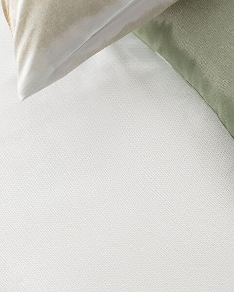 Ensemble de housse de couette imprimé Ranforce double 100 % coton Leda - Kaki - 4