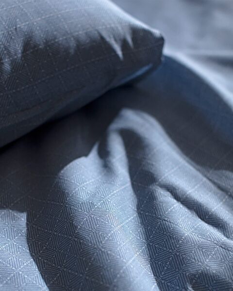 Ensemble de housse de couette imprimé Ranforce double 100 % coton Odette - Bleu foncé - 5