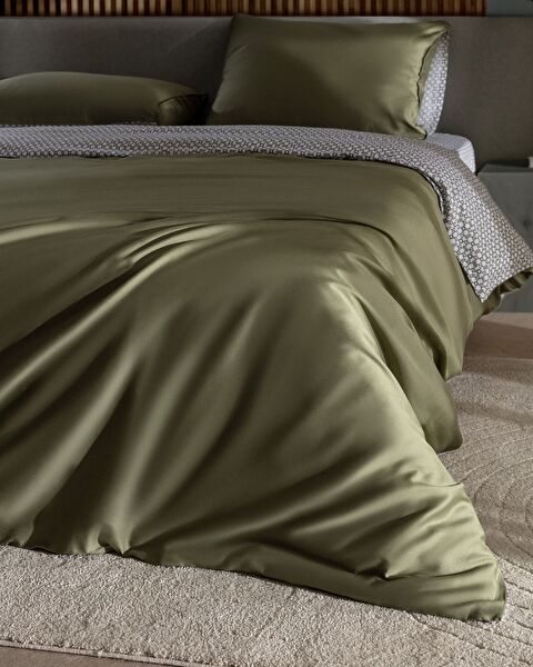 طقم غطاء لحاف من الساتان المطبوع المزدوج من Dennie - 1
