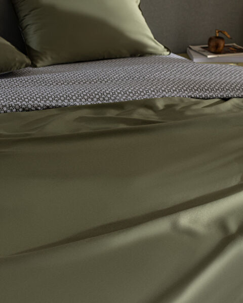 طقم غطاء لحاف من الساتان المطبوع المزدوج من Dennie - 2