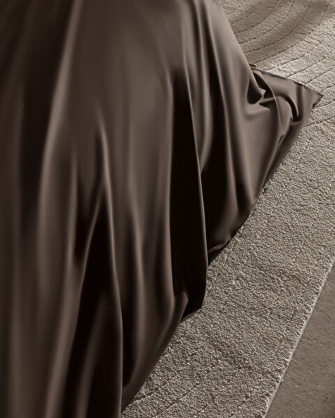 Avent Double 100% Cotton Printed Satin Duvet Cover Set - Brown - 6