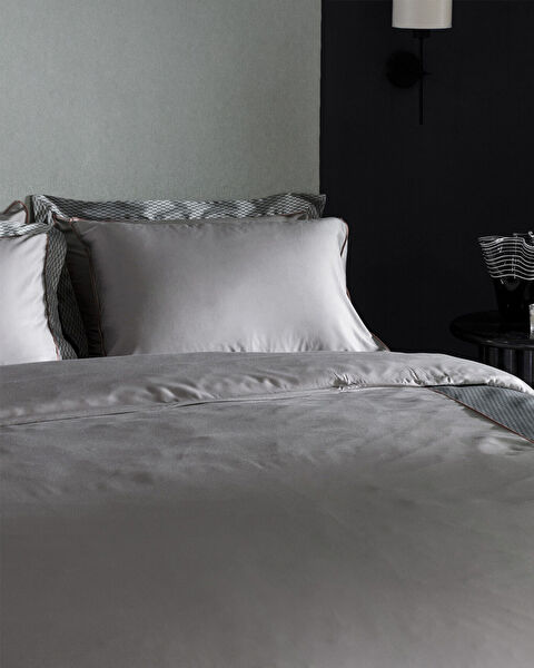 Calore Çift Kişilik Bambu Saten Nevresim Takımı - Gri - 1