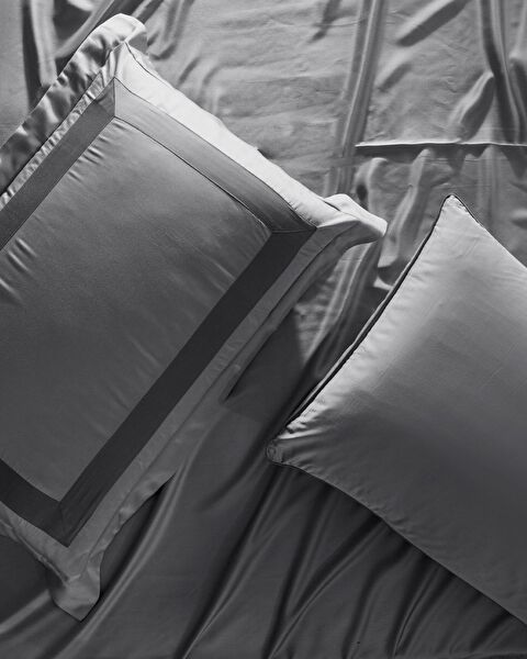 Samoa Çift Kişilik Bambu Saten Nevresim Takımı - Gri - 7