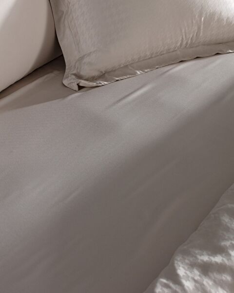 Ensemble de housse de couette double en satin de bambou Lune - Beige - 4