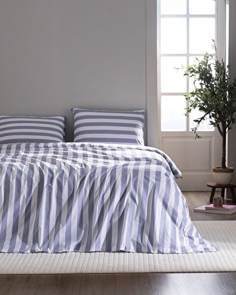 Avignon Double 100% Cotton Ranforce Printed Duvet Cover Set - Purple - 0