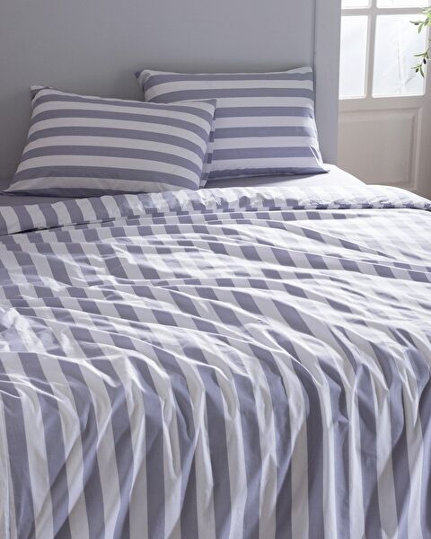 Avignon Double 100% Cotton Ranforce Printed Duvet Cover Set - Purple - 1