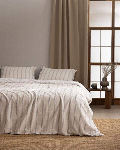 Linda Double Size Duvet Cover Set-washed Seersucker - 0