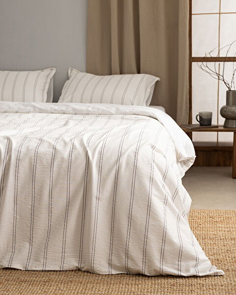 Linda Double Size Duvet Cover Set-washed Seersucker - 1