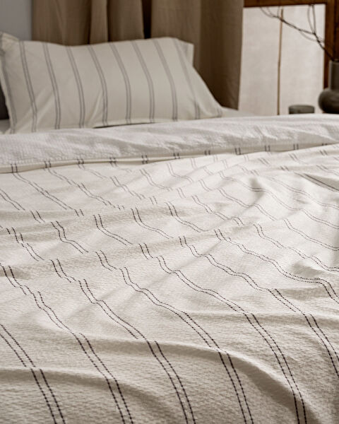 Linda Double Size Duvet Cover Set-washed Seersucker - 4