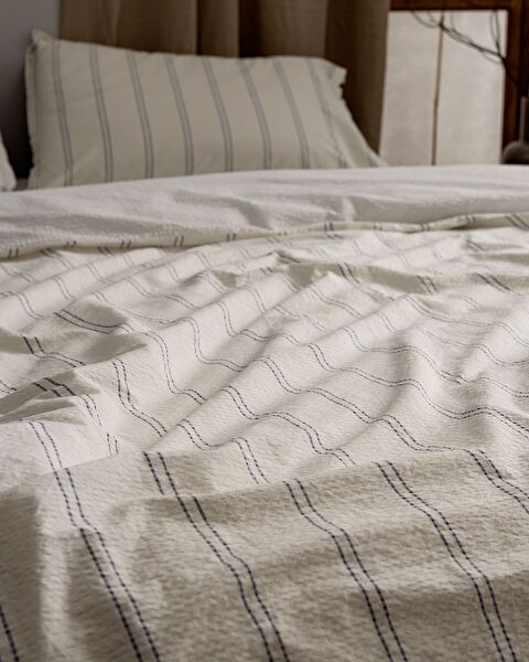 Linda Double Size Duvet Cover Set-washed Seersucker - 4