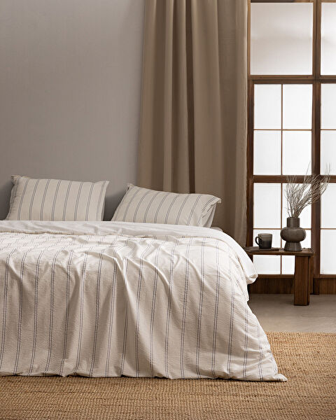 Linda Double Size Duvet Cover Set-washed Seersucker - 0