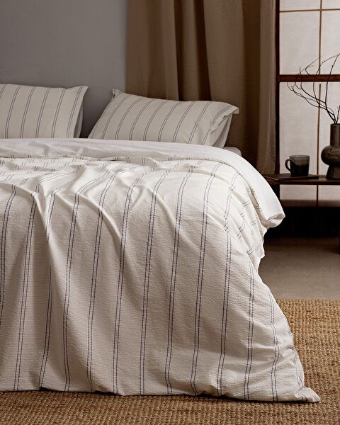 Linda Double Size Duvet Cover Set-washed Seersucker - 1