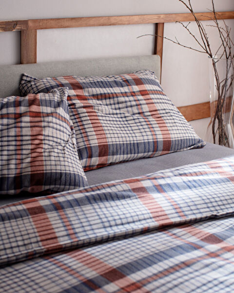 Parure de lit Boussy Double 100 % flanelle de coton – Bleu marine - 2