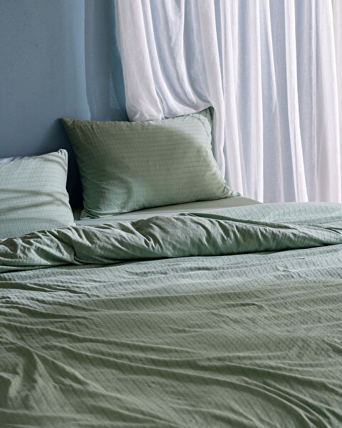 Marlene Double Sıze Cotton Jersey Fıtted Duvet Cover Set - 2